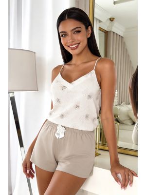Women's cotton pajama top with straps - Sandi top