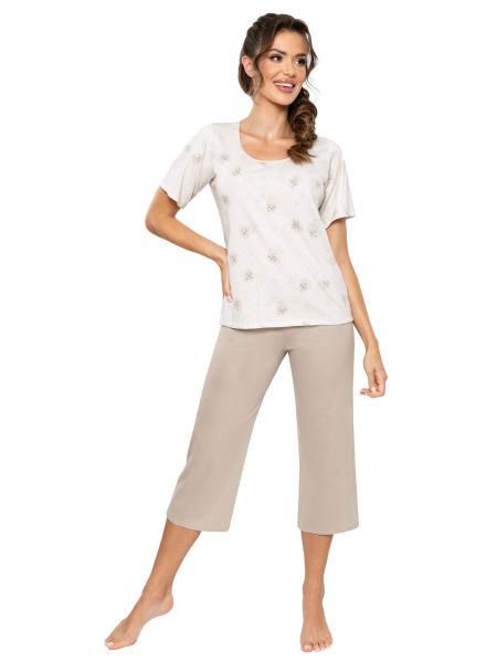 Women's cotton pajamas with 3/4 pants - Sandi 3/4 - 2