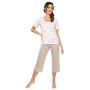 Women's cotton pajamas with 3/4 pants - Sandi 3/4 - 3