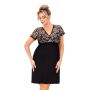Czarna koszula nocna z koronką - Violetta plus size - 2