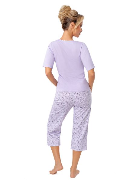 Women's pajamas with 3/4 pants - Fiorella 3/4 - 2