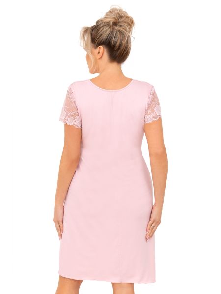 Women's nightdress with lace - Livia plus size powder pink - 2