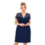 Women's nightdress with lace - Livia plus size dark blue - 2
