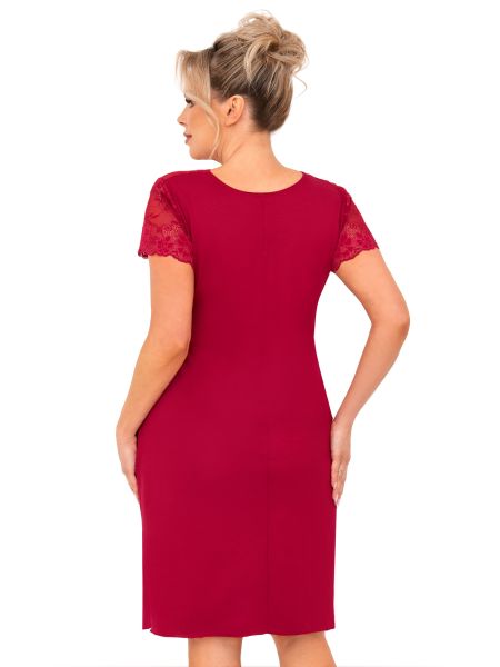 Women's nightdress with lace - Livia plus size burgundy - 2