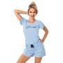 Women's cotton blue pajamas - Star short - 3