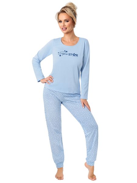 Women's long pajamas blue - Star long - 2