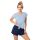 Star cotton pajamas - Star short navy blue