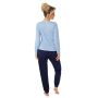 Women's cotton pajamas with long pants - Star long navy blue - 4