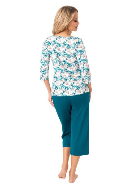 Women's elegant pajamas with 3/4 pants - Irmina 3/4 - 3