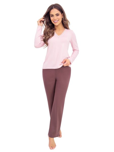 Women's pajamas long pants - Daphne long pink - 3