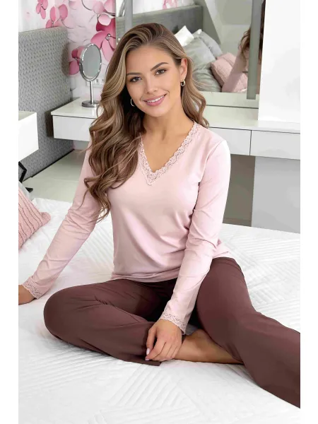 Women's pajamas long pants - Daphne long pink