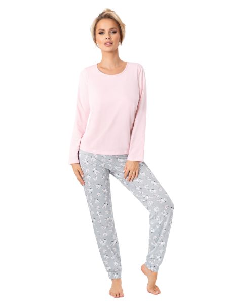 Cotton pajamas with long pants - Bunny long pink - 3