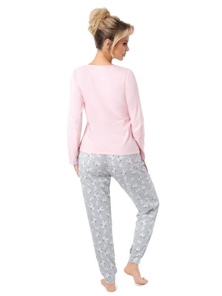 Cotton pajamas with long pants - Bunny long pink - 4