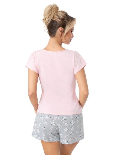 Women's short sleeve pajamas - Bunny short pink - 4
