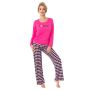 Women's checkered cotton pajamas - Sleep long fuchsia - 2