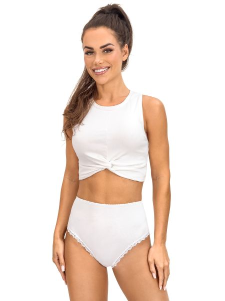 Women's full cotton panties - 251 white