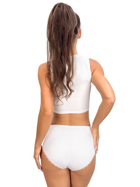 Women's full cotton panties - 251 white - 3