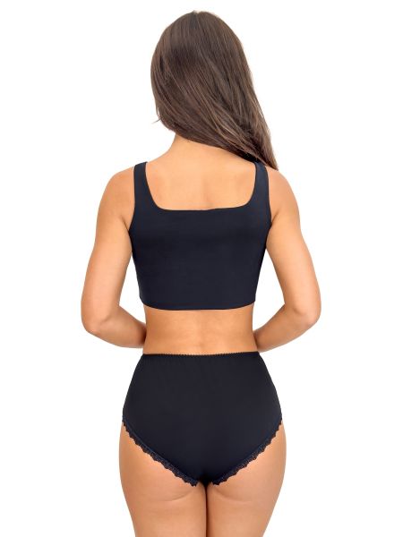 Women's full cotton panties - 251 black - 3
