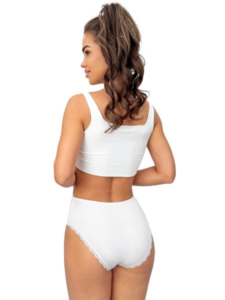 Women's high-waisted panties full - 246 white - 3