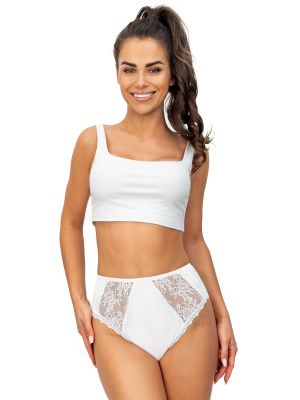 Women's high-waisted panties full - 246 white