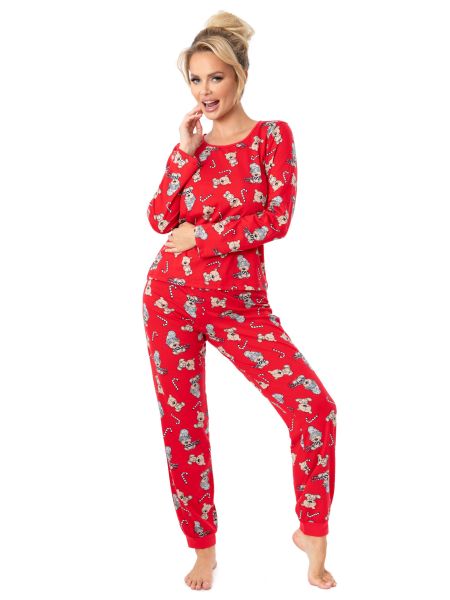 Women's cotton Christmas pajamas - Bear long - 2
