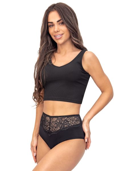 Full cotton panties, high rise - 243 black - 2