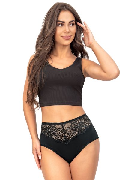 Full cotton panties, high rise - 243 black