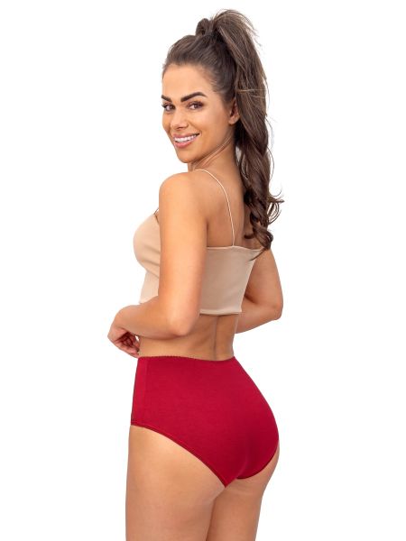 Full high-waisted comfort panties - 239 maroon - 2