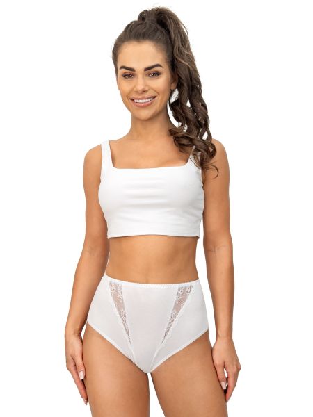 Cotton high-waisted panties full - 238 white