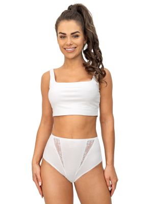 Cotton high-waisted panties full - 238 white