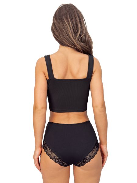 Cotton high-waisted panties full - 238 black - 3