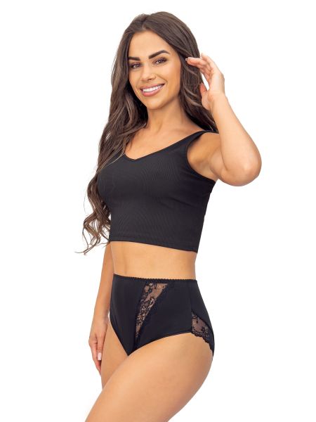Cotton high-waisted panties full - 238 black - 2