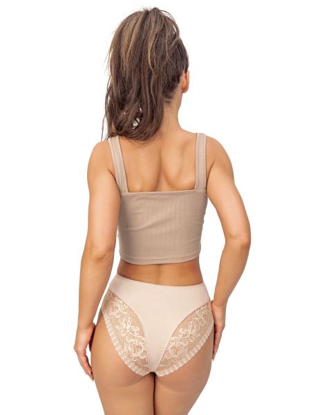 High-waisted panties with lace - 235 beige - 4