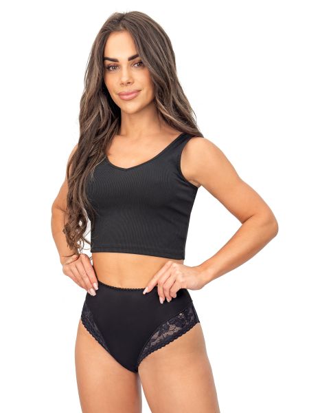 High-waisted lace panties - 235 black - 3