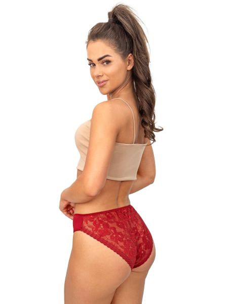 Women's panties with lace back - 233 burgundy - 2