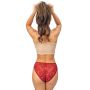 Women's panties with lace back - 233 burgundy - 2
