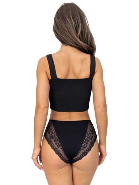 High-waisted panties with lace - 228 black - 4