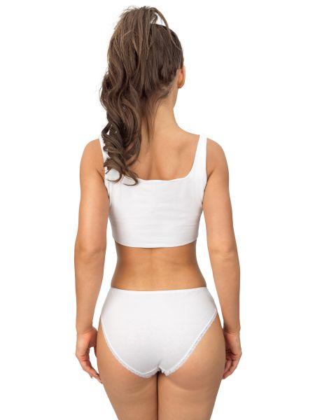 Comfortable cotton panties with lace - 218 white - 4