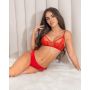 Lace soft bra - 118 red - 2