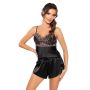Elegant black satin pajamas - Sabrina 1/2 - 2