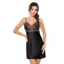 Elegant black satin nightdress - Sabrina - 3