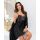 Elegant black satin nightdress - Sabrina