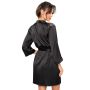 Black satin bathrobe with lace - Sabrina - 3