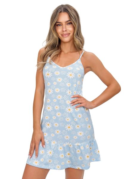 Blue cotton nightdress - Margaret - 2