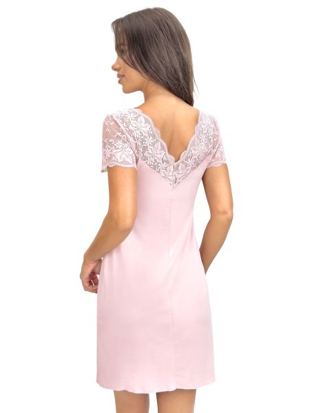 Lace nightdress - Sonia powder pink - 4
