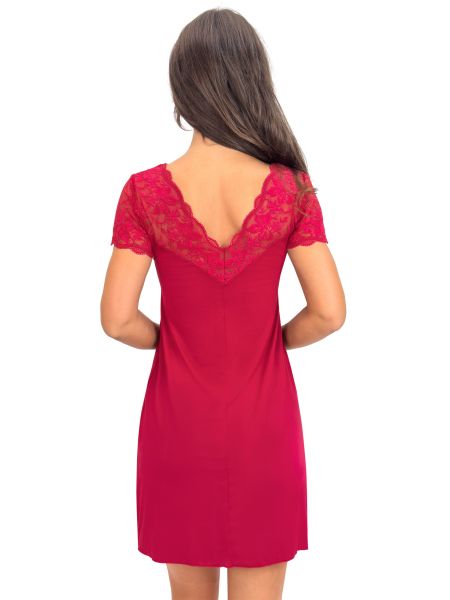 Sleeve nightdress - Sonia burgundy - 3