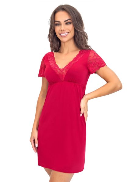 Sleeve nightdress - Sonia burgundy - 2