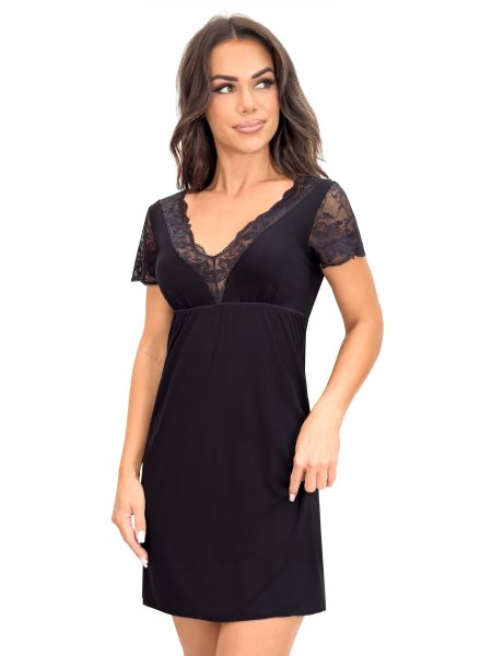 Black viscose nightdress - Sonia black - 3