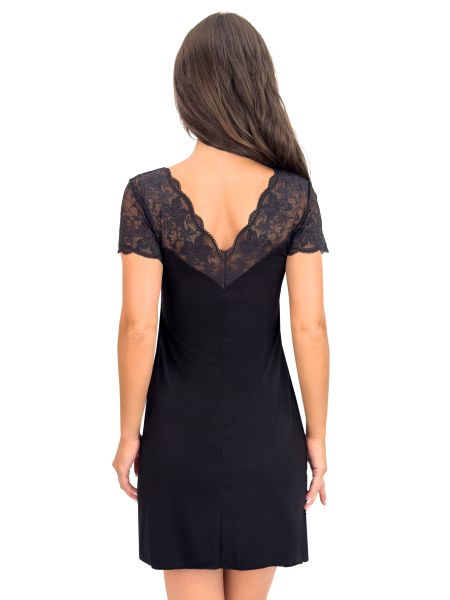 Black viscose nightdress - Sonia black - 4