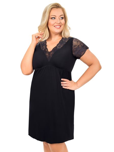 Black viscose nightdress - Sonia plus size black